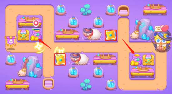 保卫萝卜4阿波与魔法宝藏第44关攻略,阿波与魔法宝藏第44关图文通关步骤