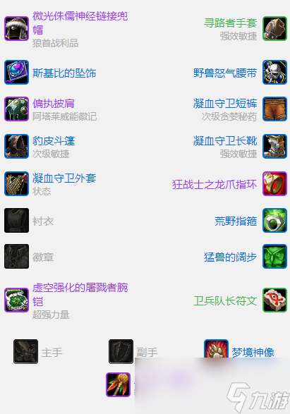 "魔兽世界plusP3猫德BIS装备推荐"