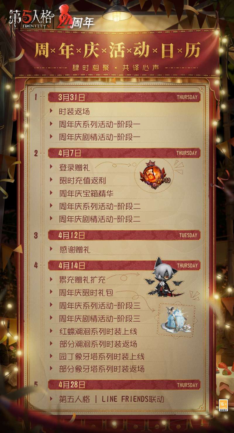 第五人格四周年活动什么时候开始 第五人格四周年活动一览